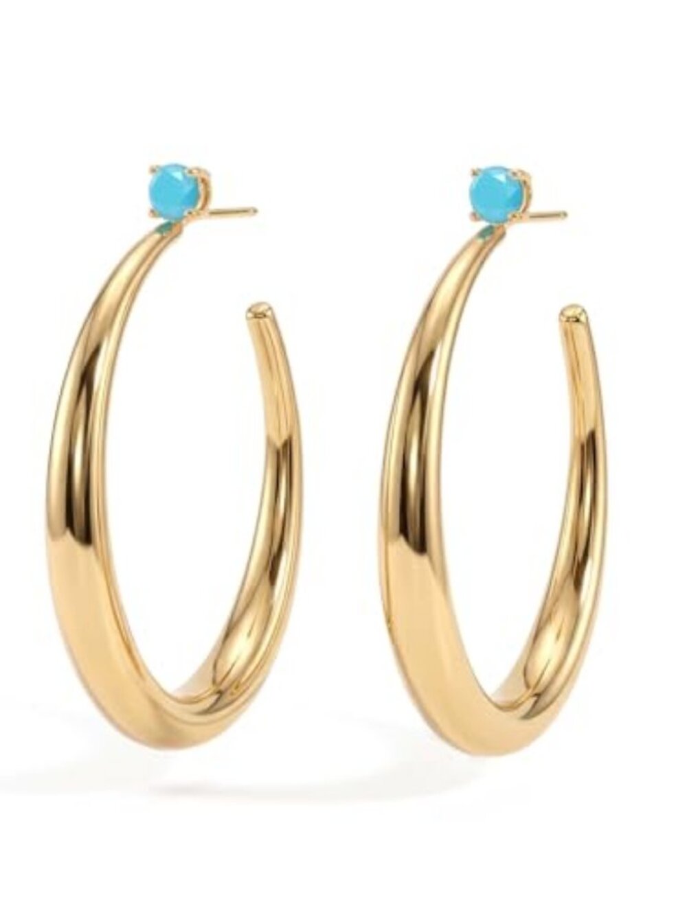 Large Gold Hoop Earrings for Women Trendy 14K Gold Plated Big Open Hoops Stud